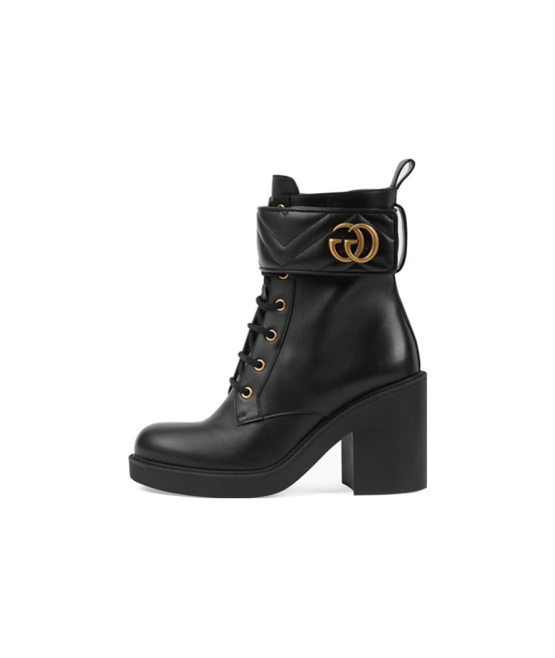 GUCCI Черные кожаные полусапоги, фото 2