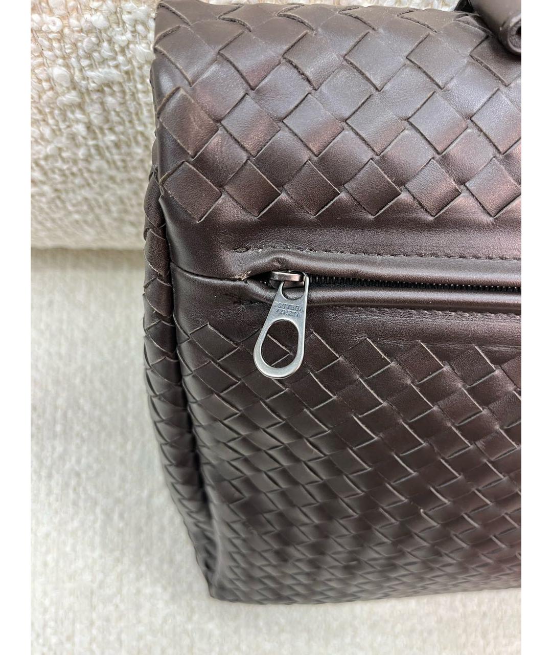 BOTTEGA VENETA Коричневый кожаный портфель, фото 7