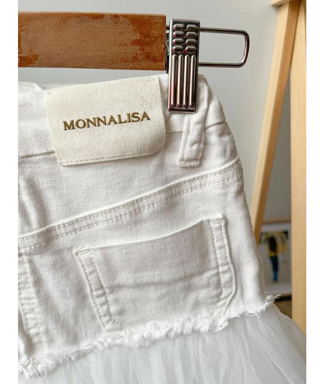 MONNALISA Белая хлопковая юбка, фото 3