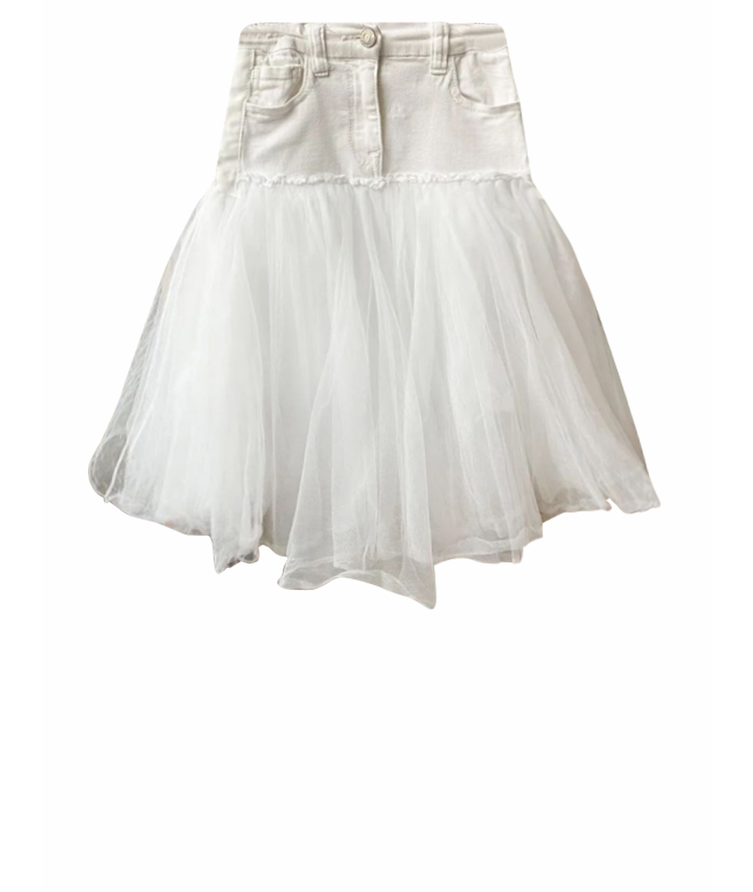 MONNALISA Белая хлопковая юбка, фото 1