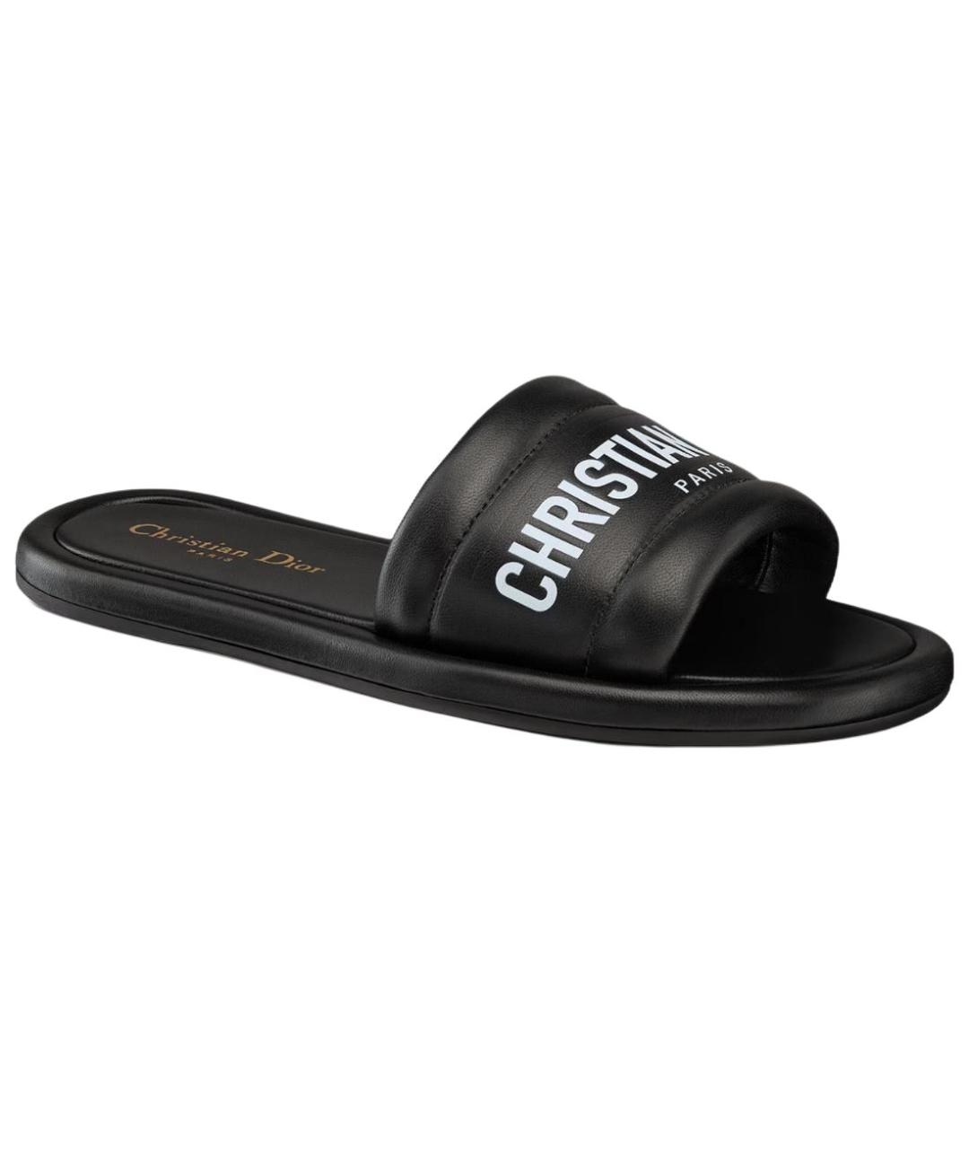 CHRISTIAN DIOR Черные кожаные сандалии, фото 3
