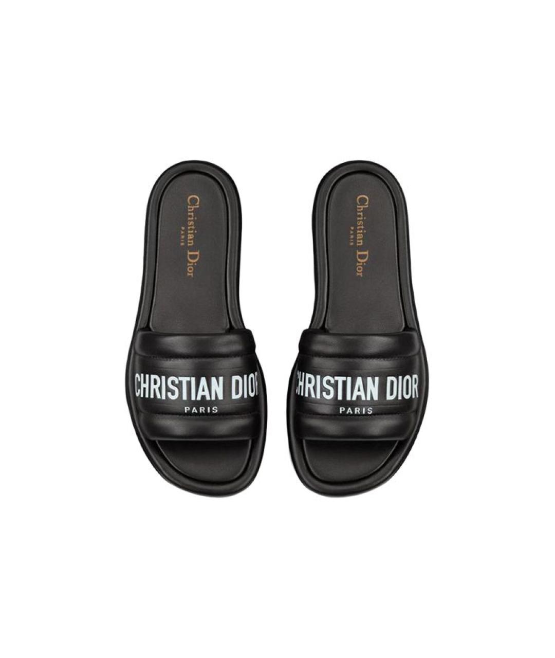 CHRISTIAN DIOR Черные кожаные сандалии, фото 5
