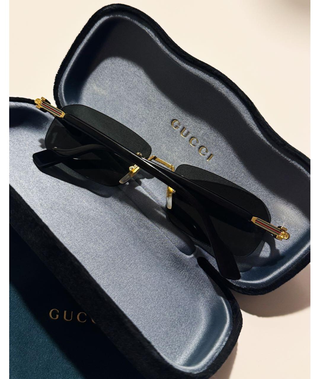 GUCCI Черные пластиковые солнцезащитные очки, фото 3