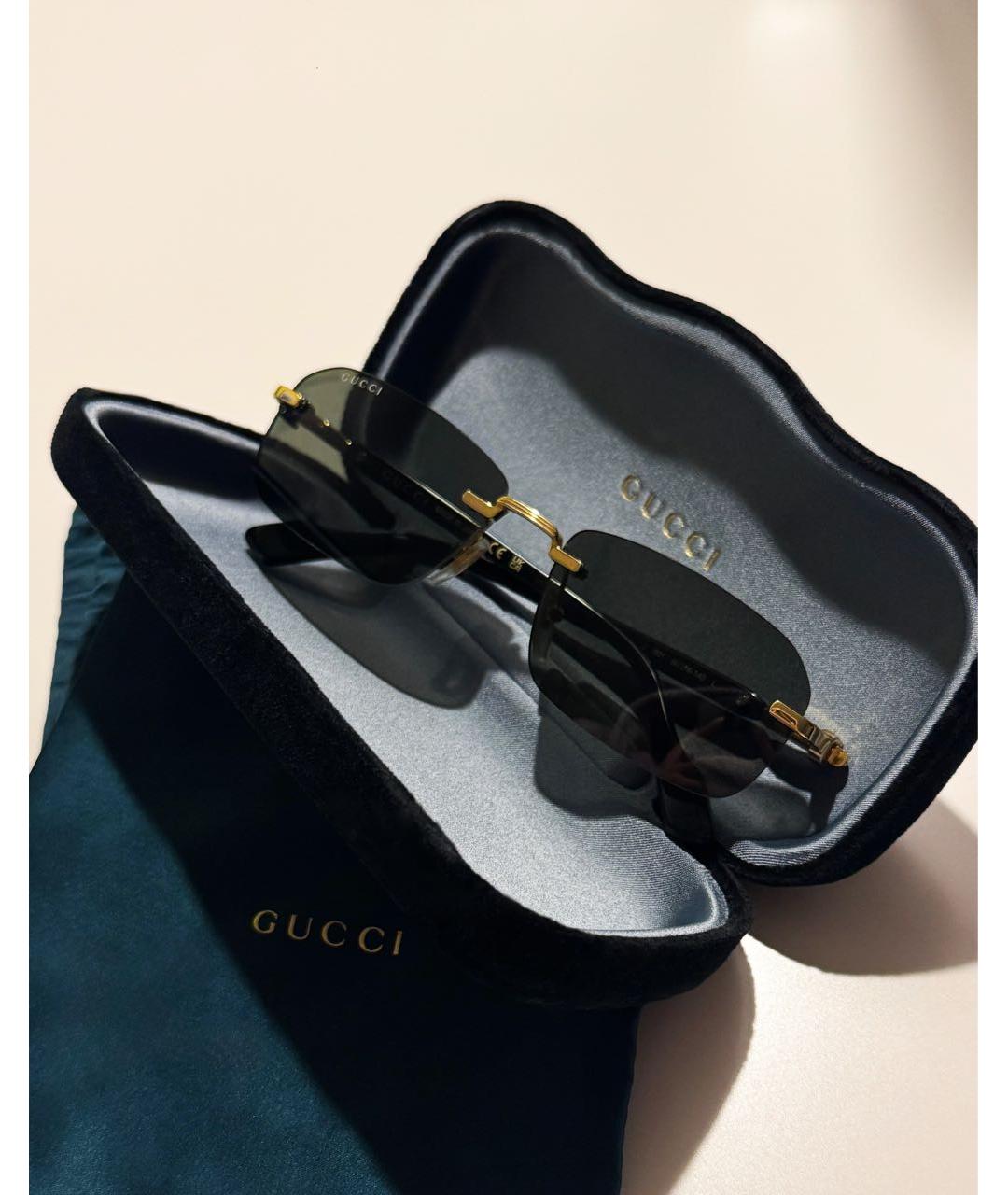 GUCCI Черные пластиковые солнцезащитные очки, фото 2
