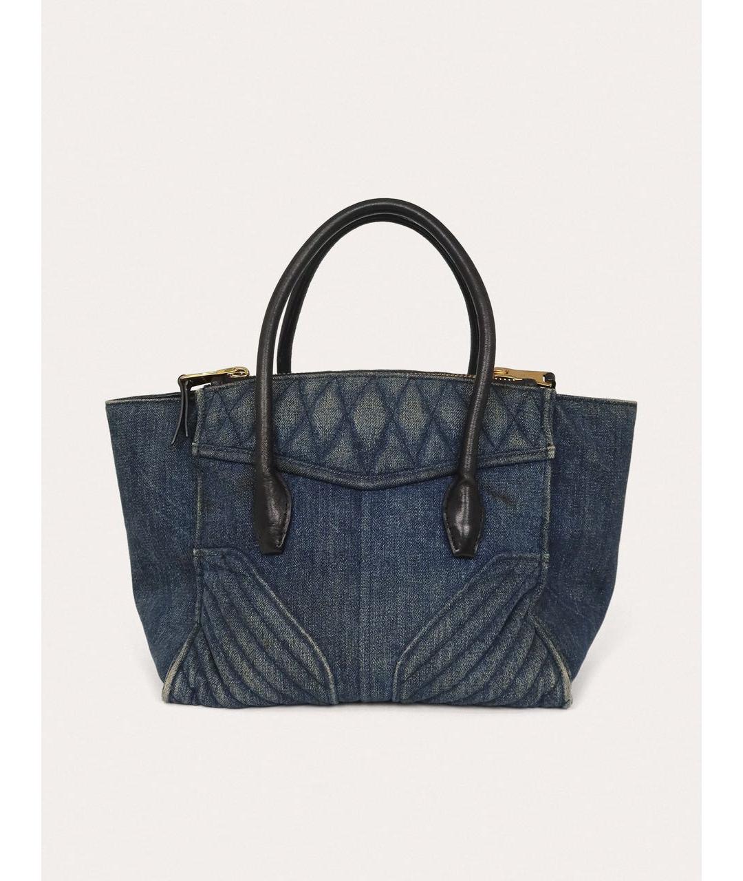 MIU MIU Синяя деним сумка тоут, фото 3