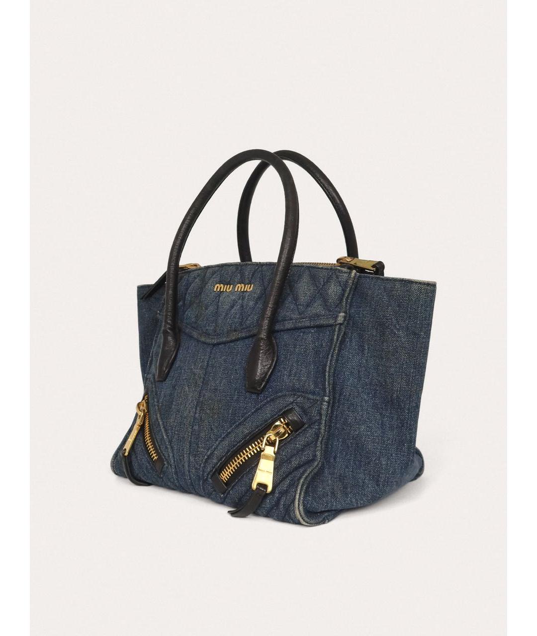 MIU MIU Синяя деним сумка тоут, фото 2