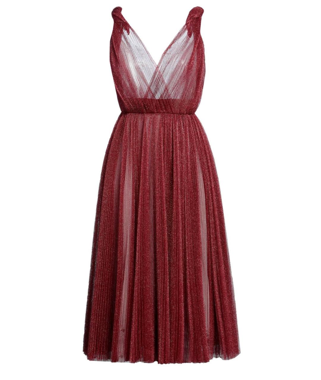 DOLCE&GABBANA Бордовое полиэстеровое коктейльное платье, фото 4