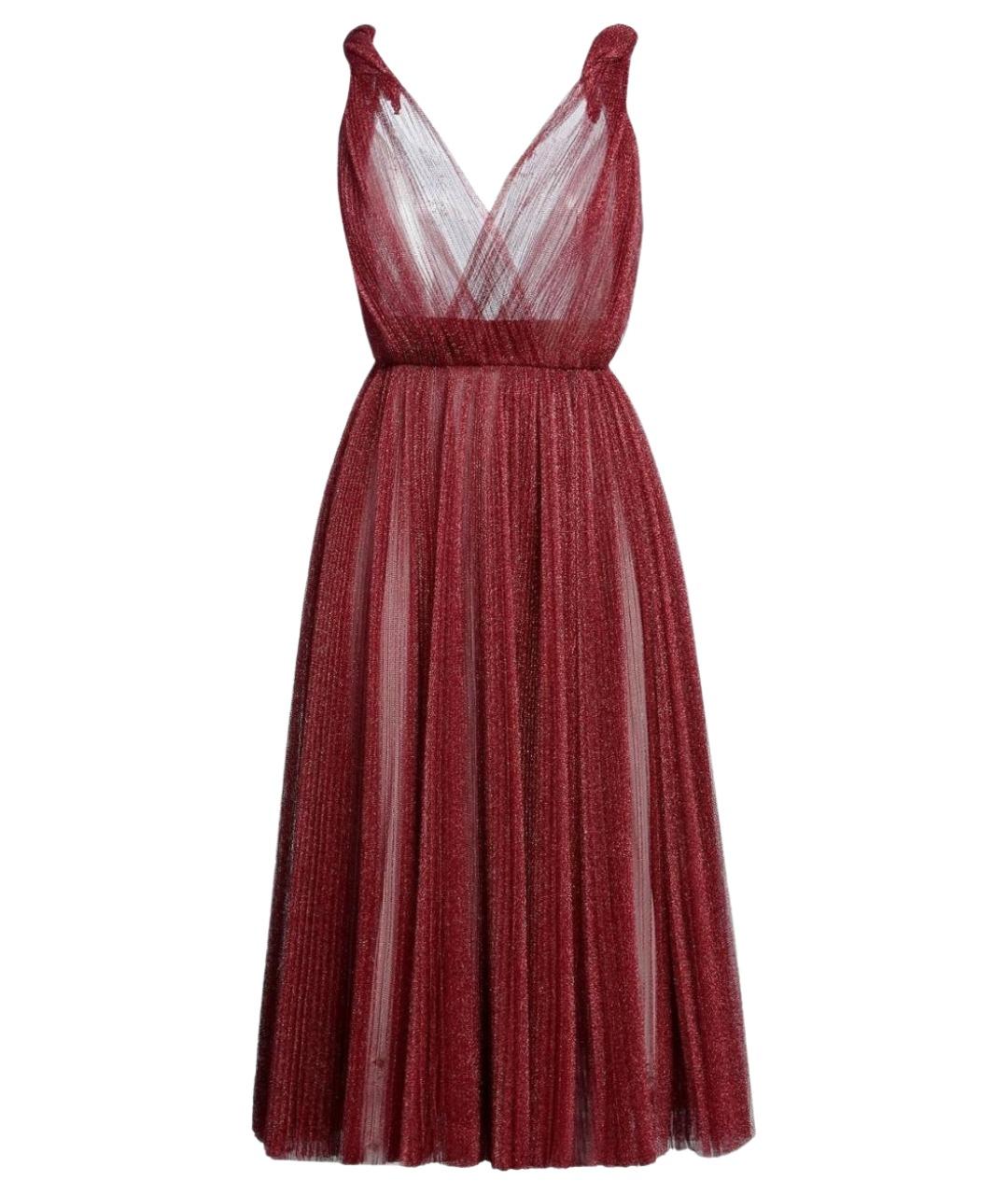 DOLCE&GABBANA Бордовое полиэстеровое коктейльное платье, фото 1