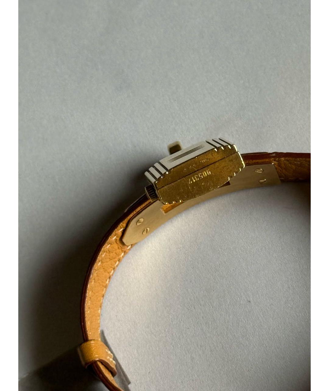 HERMES Коричневые позолоченные часы, фото 3