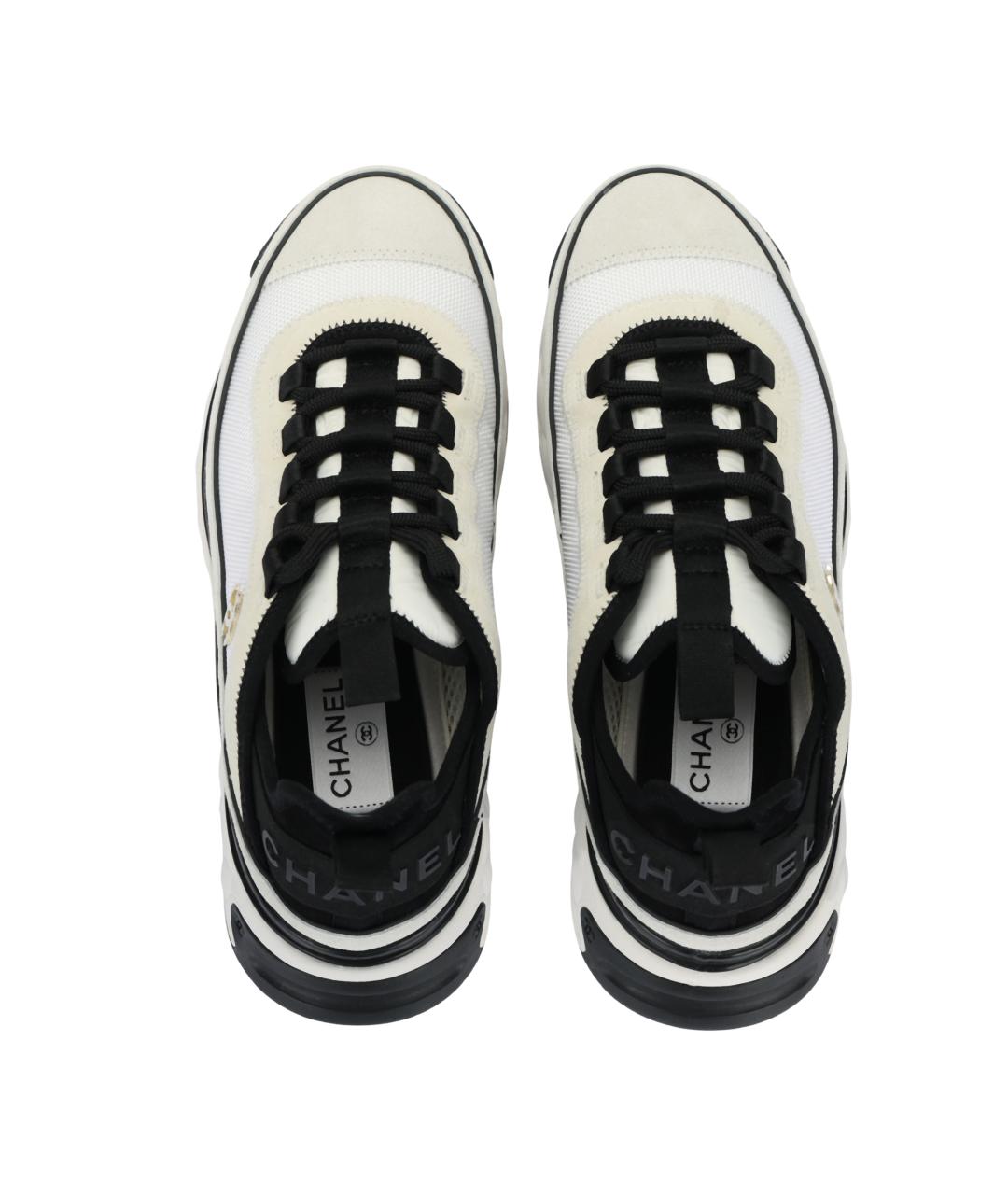 CHANEL Белые кожаные кроссовки, фото 3
