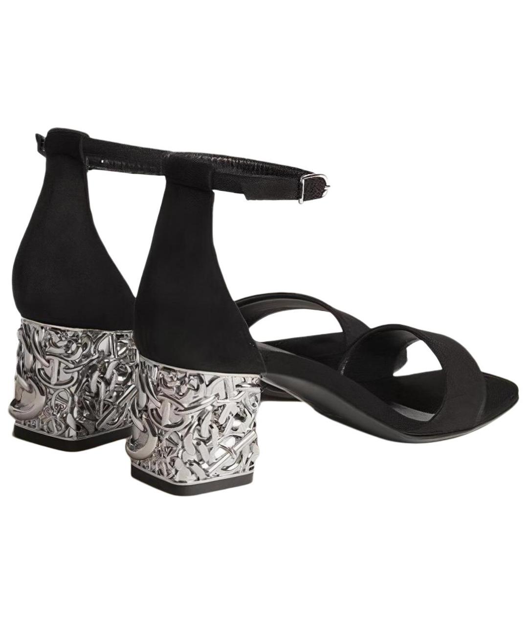 HERMES Черные сандалии, фото 4