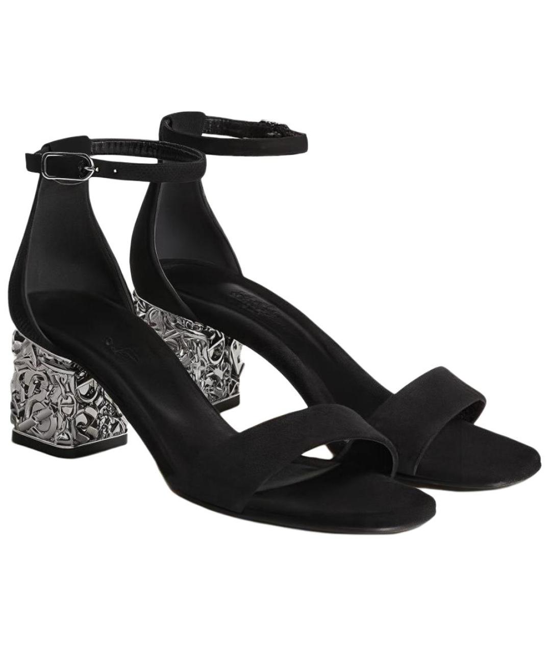 HERMES Черные сандалии, фото 3