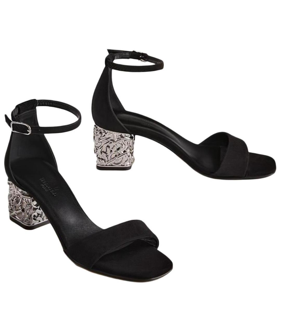 HERMES Черные сандалии, фото 5