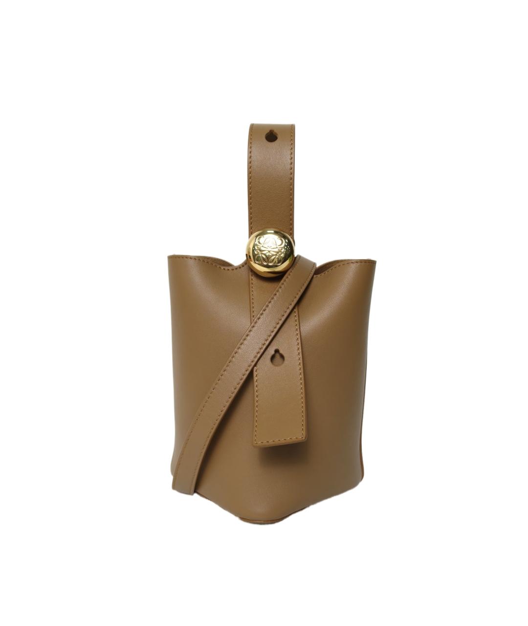 LOEWE Коричневая кожаная сумка через плечо, фото 10