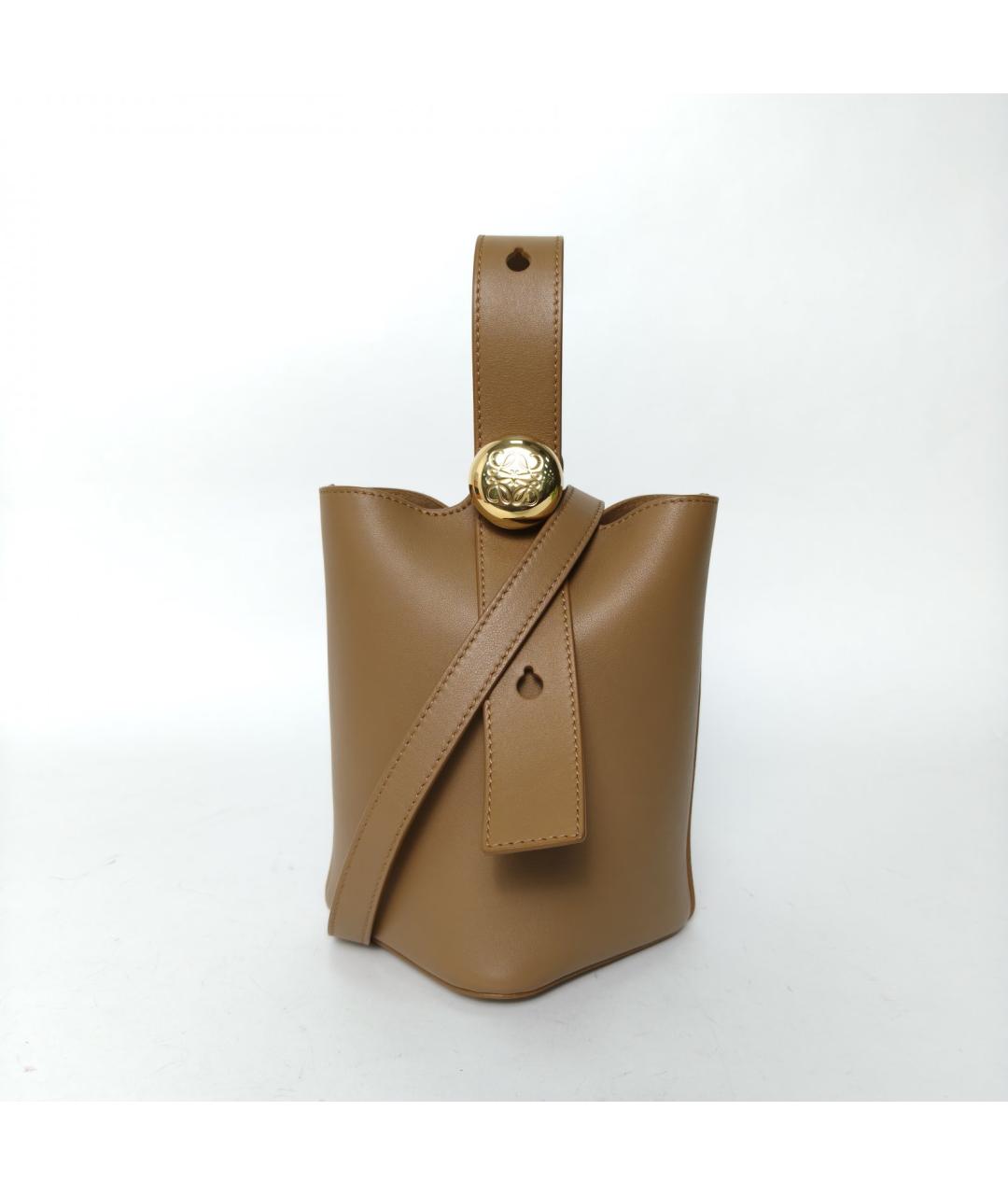 LOEWE Коричневая кожаная сумка через плечо, фото 2