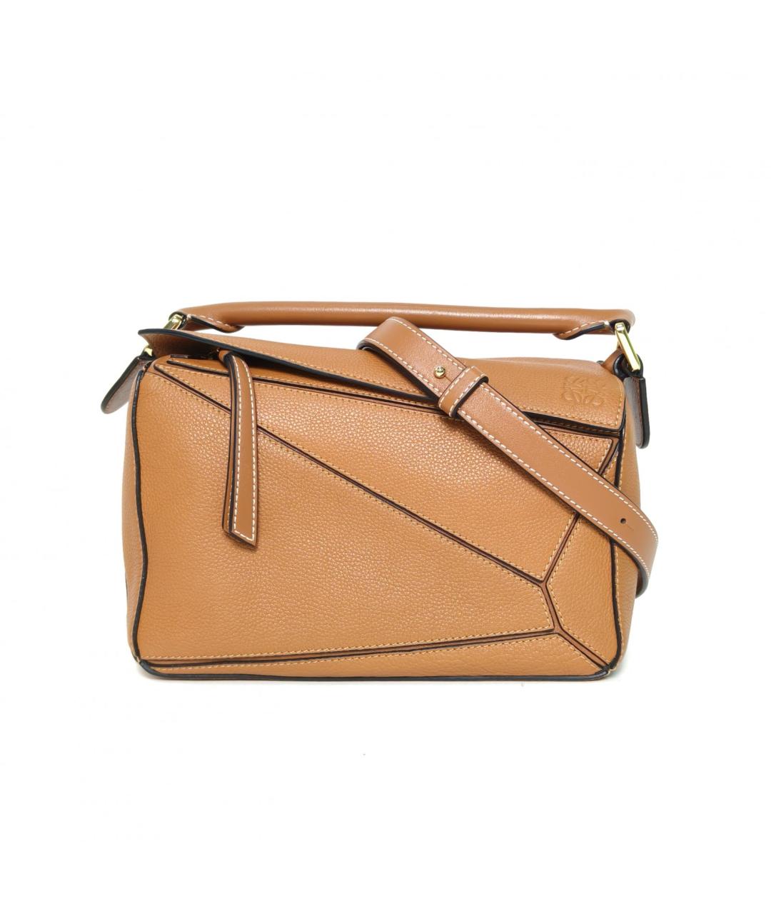LOEWE Коричневая кожаная сумка с короткими ручками, фото 2