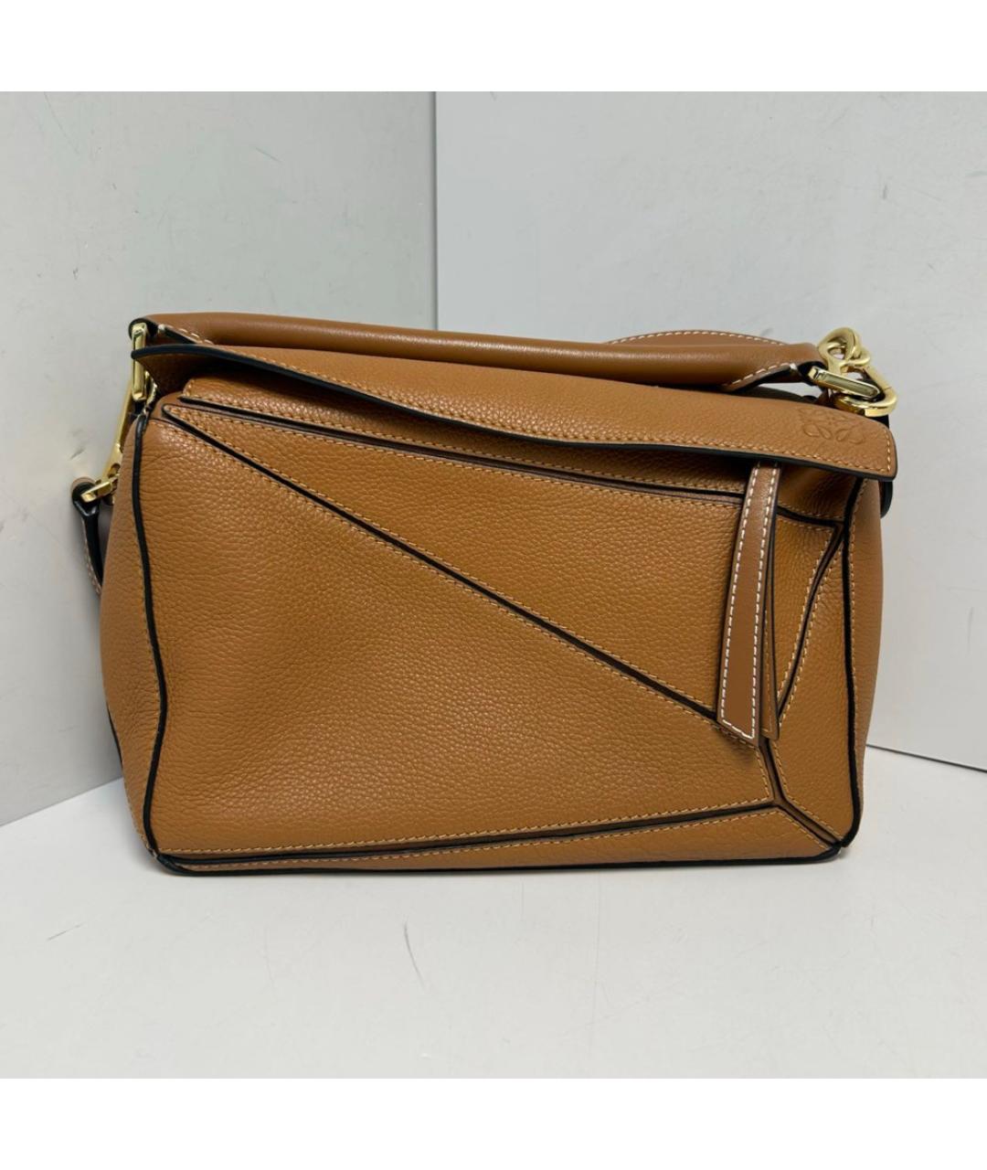 LOEWE Коричневая кожаная сумка с короткими ручками, фото 8