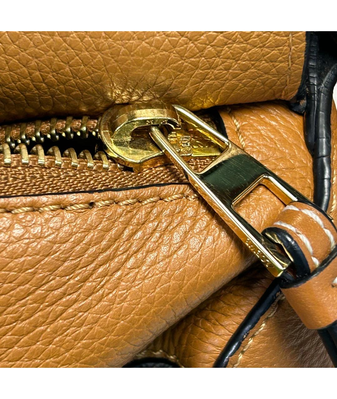 LOEWE Коричневая кожаная сумка с короткими ручками, фото 9