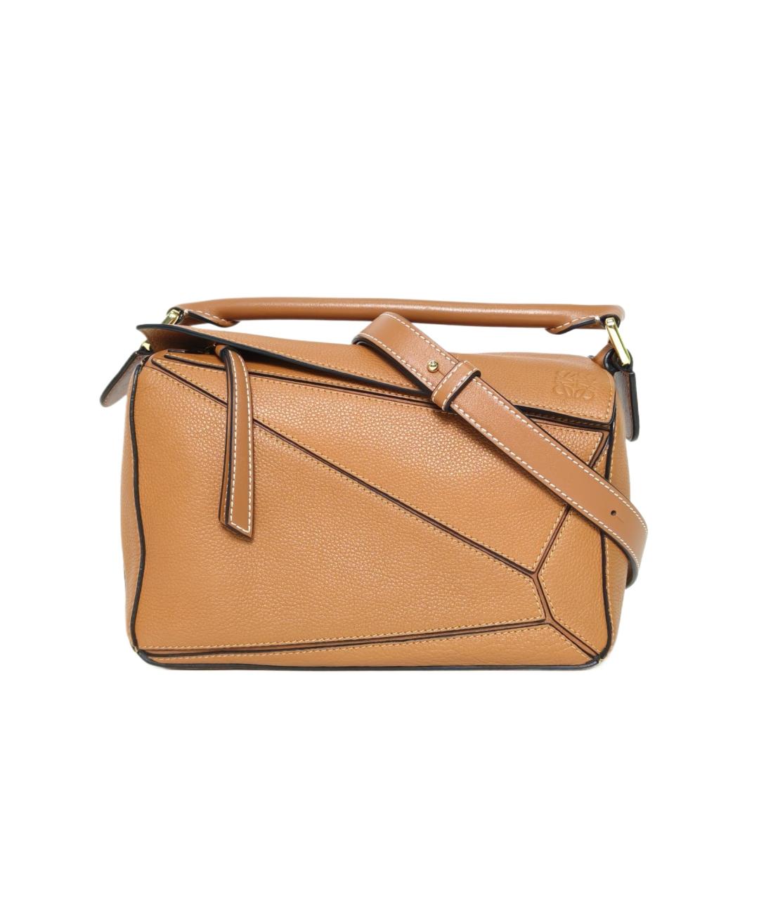 LOEWE Коричневая кожаная сумка с короткими ручками, фото 10