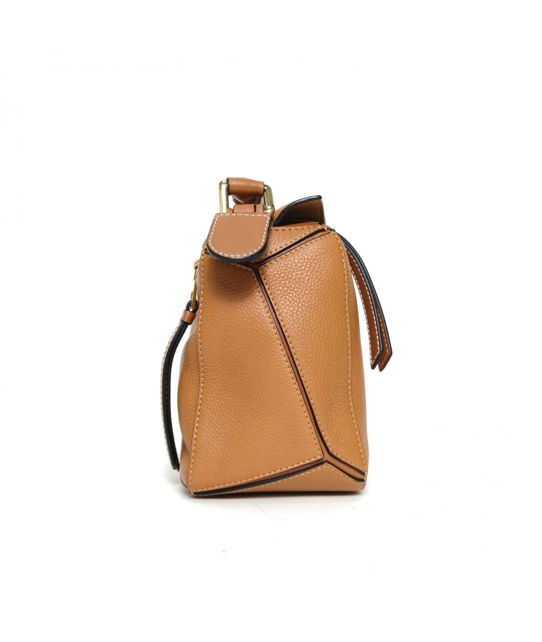 LOEWE Коричневая кожаная сумка с короткими ручками, фото 5