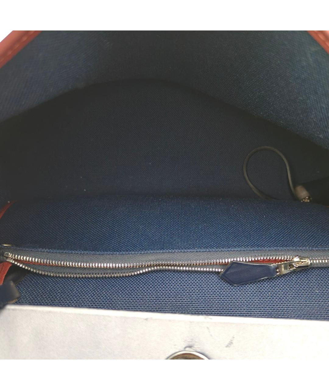 HERMES Синяя сумка с короткими ручками, фото 8