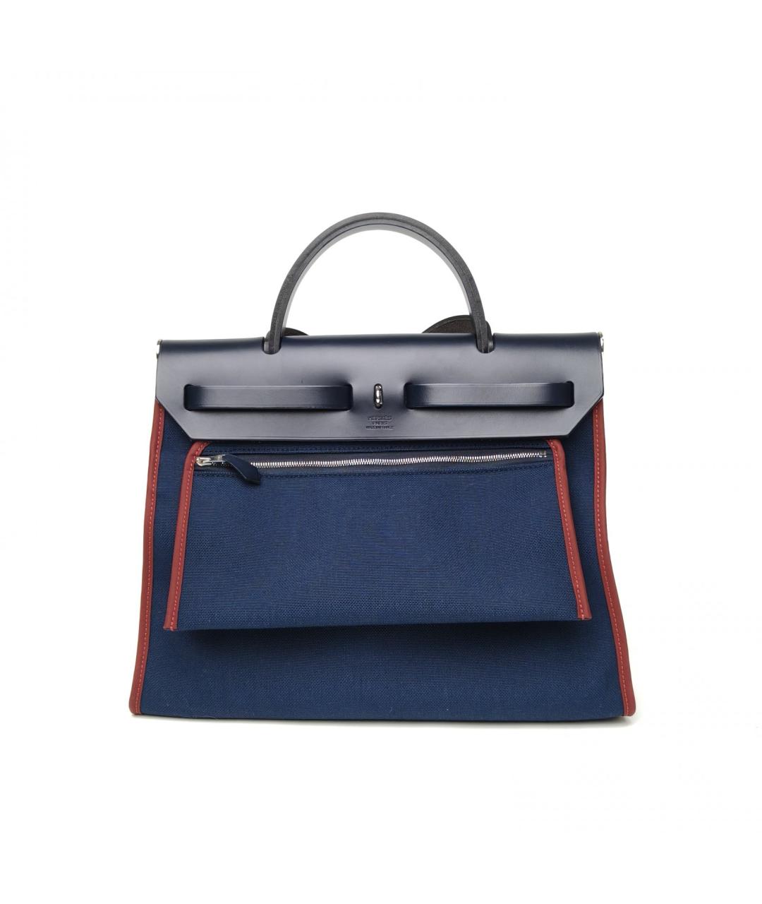 HERMES Синяя сумка с короткими ручками, фото 4