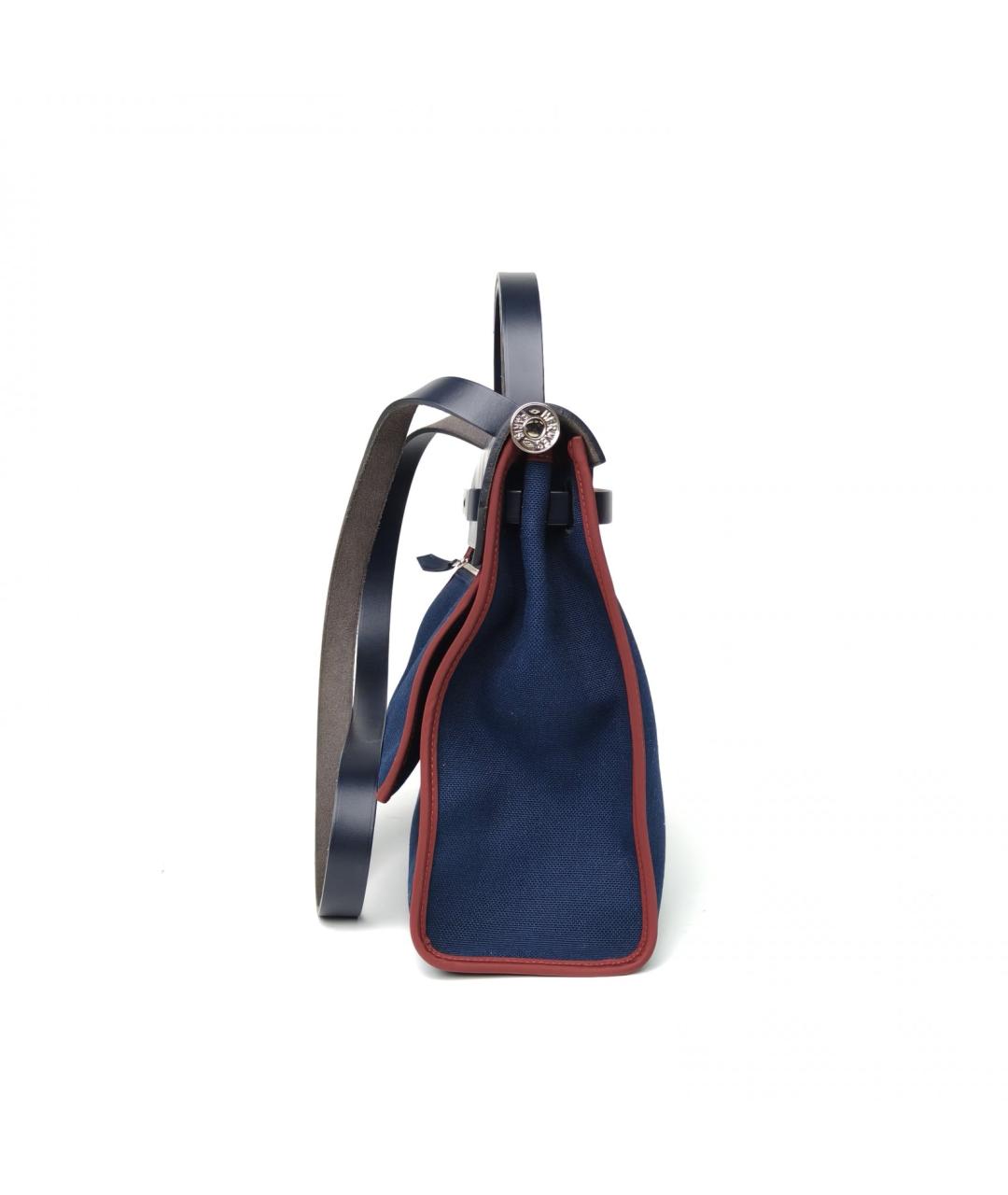 HERMES Синяя сумка с короткими ручками, фото 5