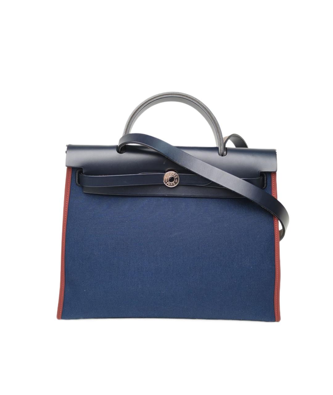 HERMES Синяя сумка с короткими ручками, фото 9