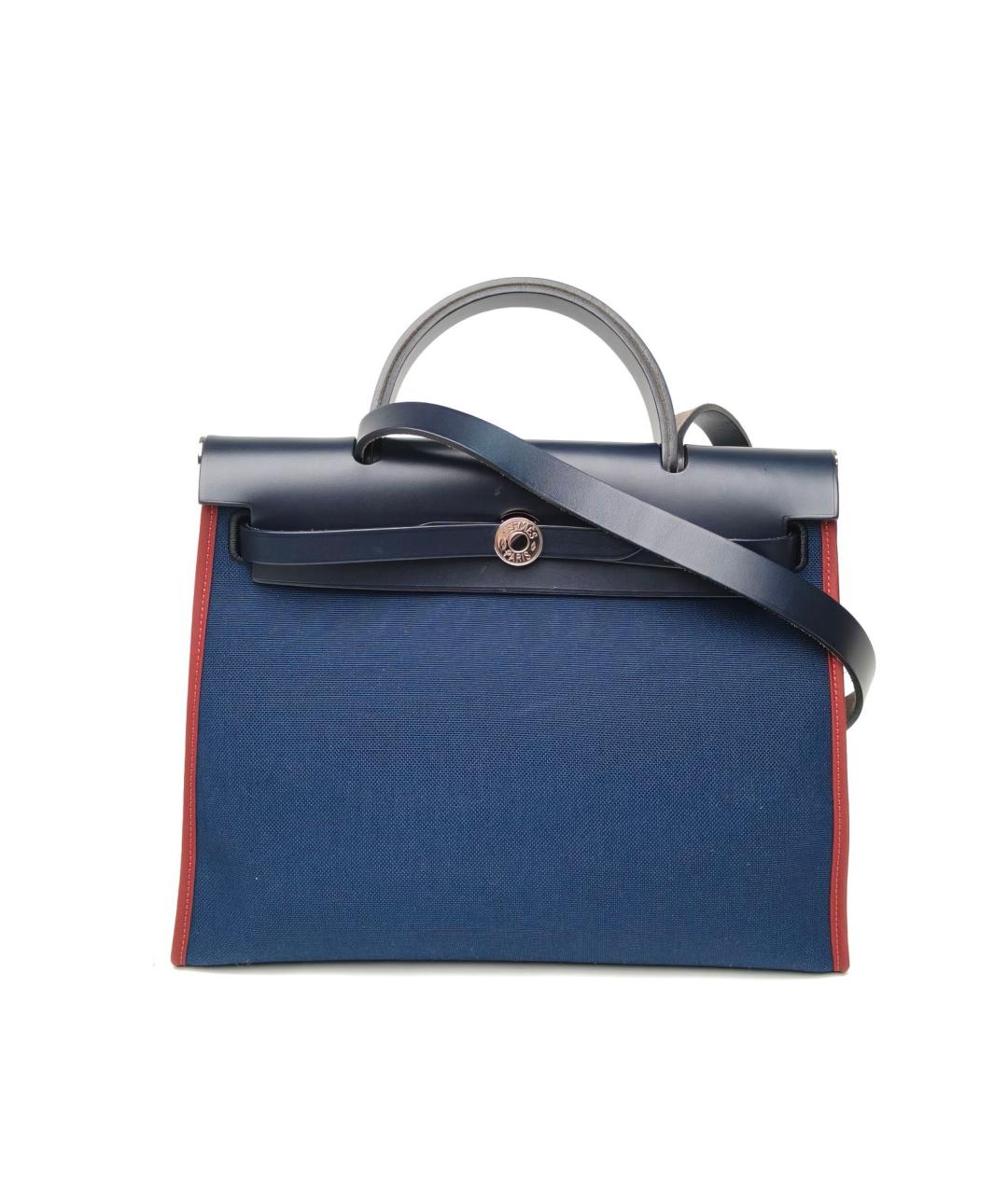 HERMES Синяя сумка с короткими ручками, фото 2