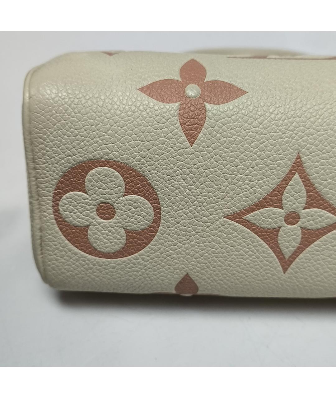 LOUIS VUITTON Бежевая кожаная сумка с короткими ручками, фото 9