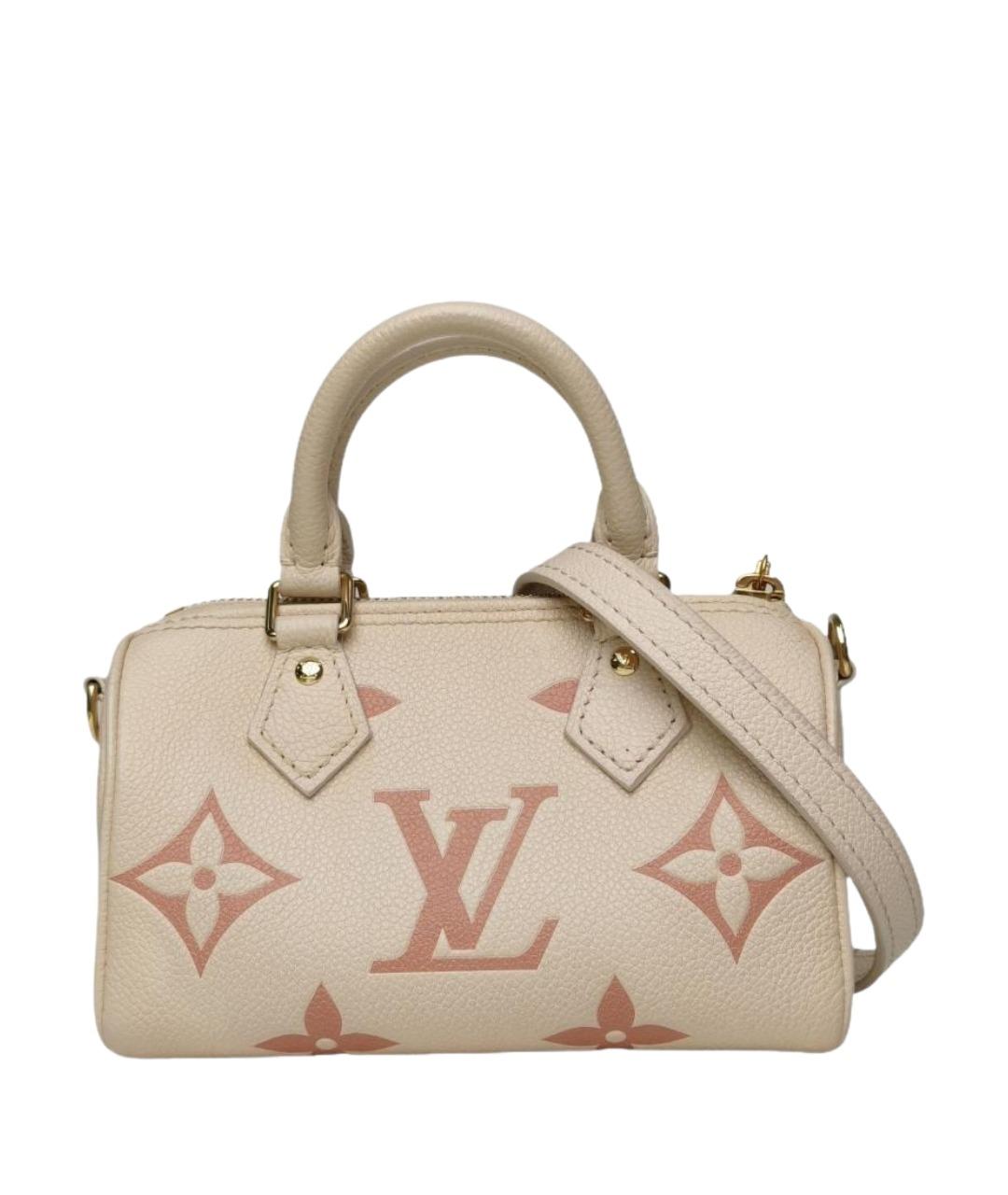 LOUIS VUITTON Бежевая кожаная сумка с короткими ручками, фото 1