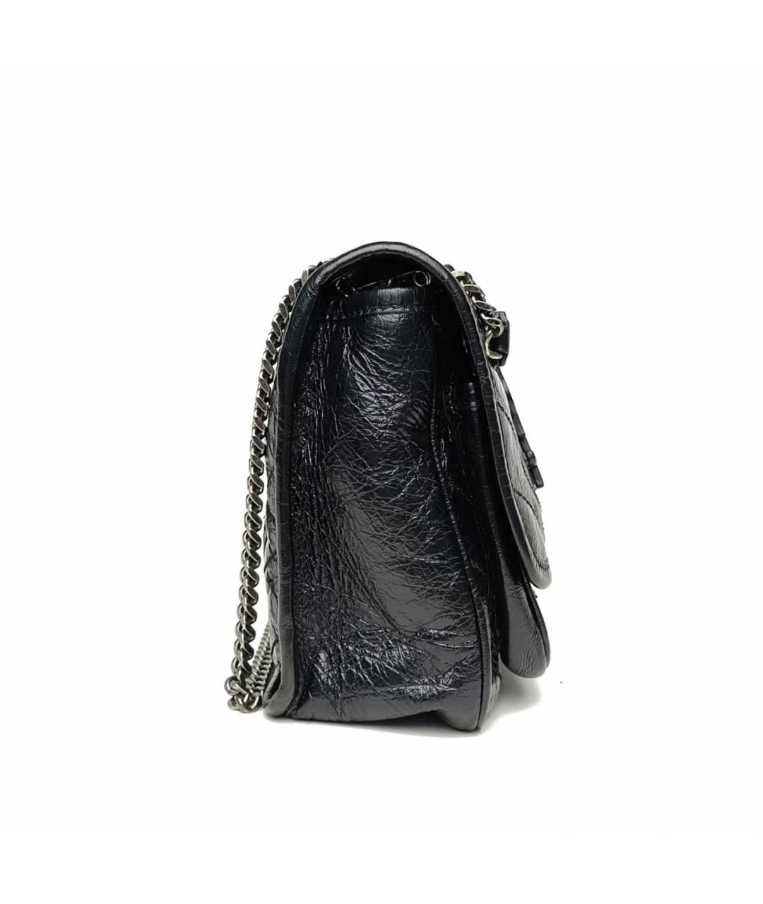 SAINT LAURENT Черная кожаная сумка через плечо, фото 5