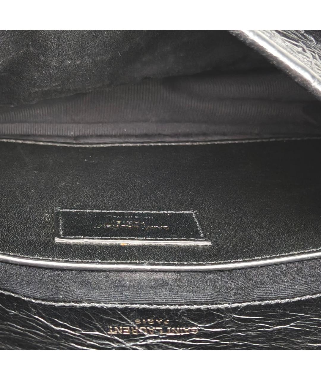 SAINT LAURENT Черная кожаная сумка через плечо, фото 7
