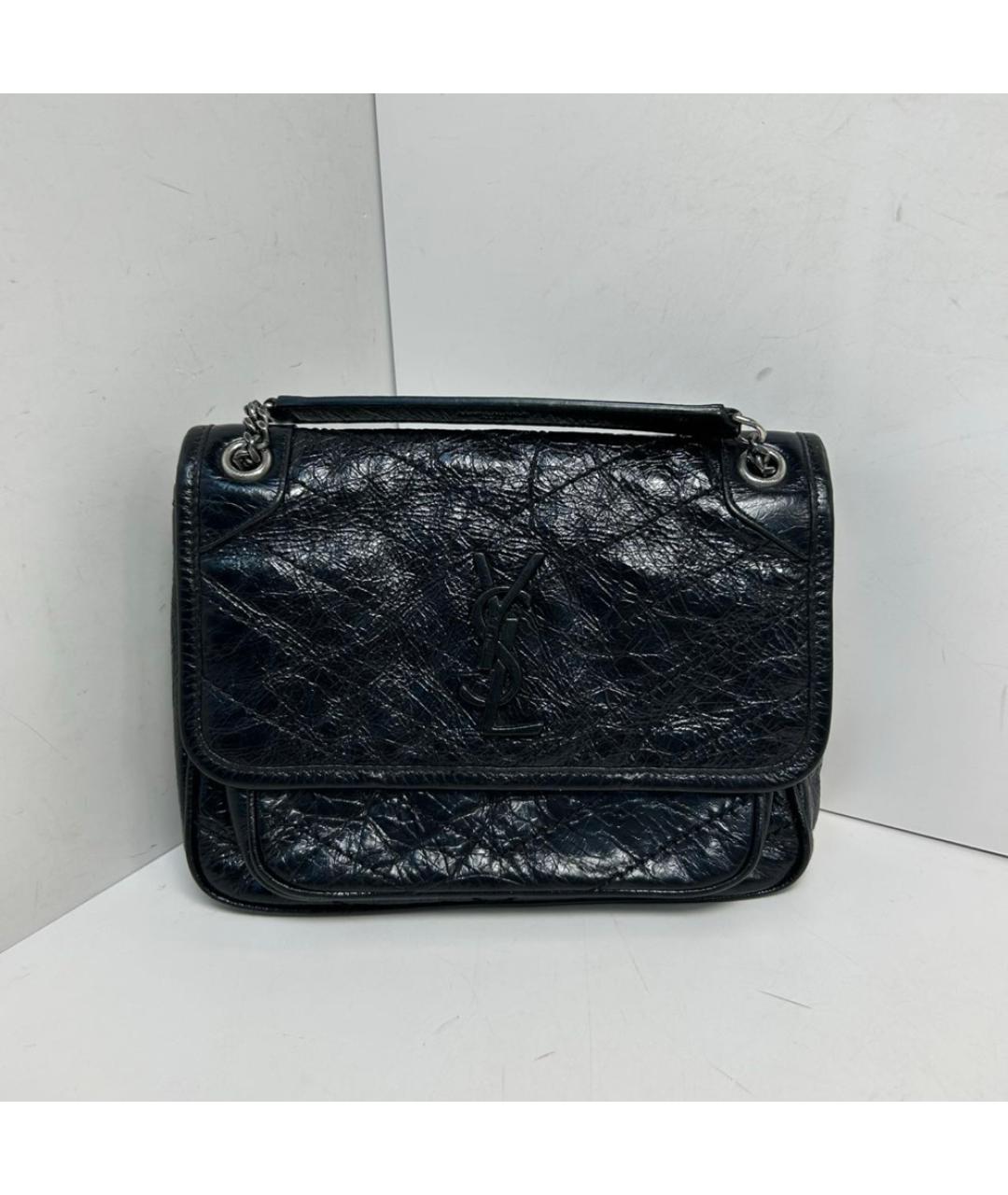 SAINT LAURENT Черная кожаная сумка через плечо, фото 8