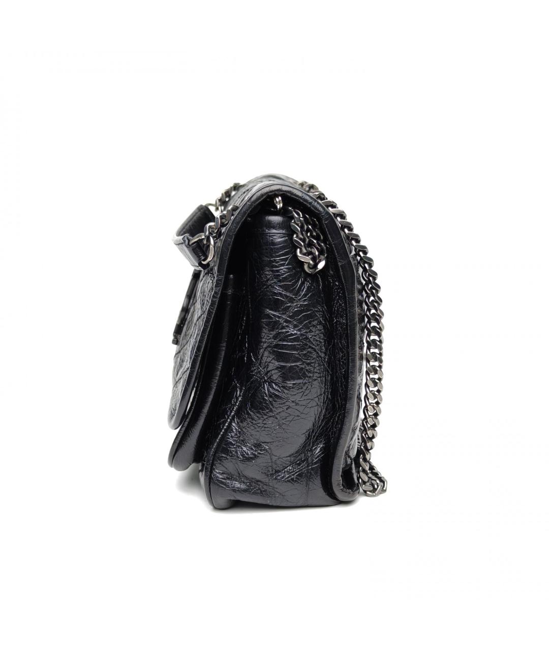 SAINT LAURENT Черная кожаная сумка через плечо, фото 3