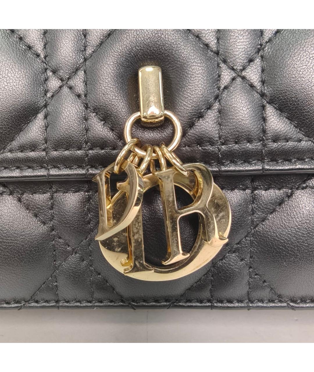 CHRISTIAN DIOR Черная кожаная сумка через плечо, фото 2