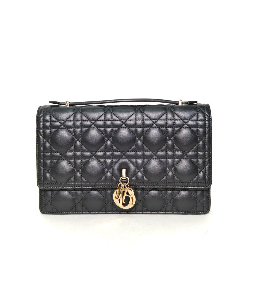 CHRISTIAN DIOR Черная кожаная сумка через плечо, фото 4
