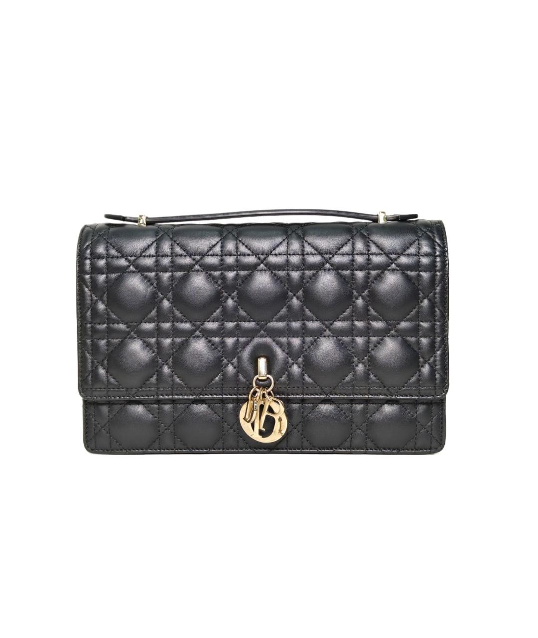 CHRISTIAN DIOR Черная кожаная сумка через плечо, фото 8