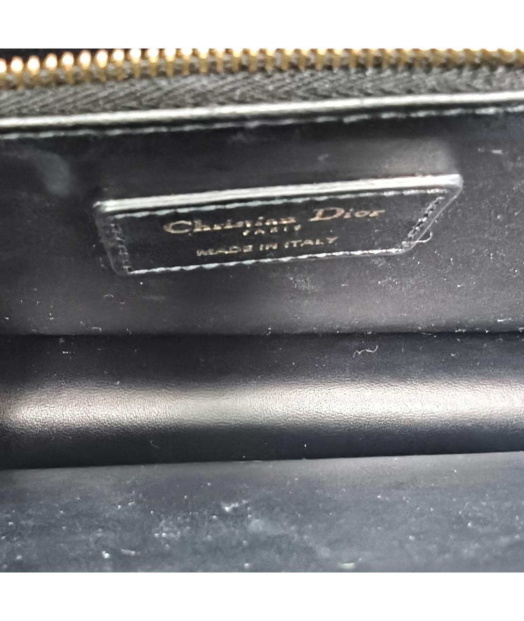 CHRISTIAN DIOR Черная кожаная сумка через плечо, фото 3