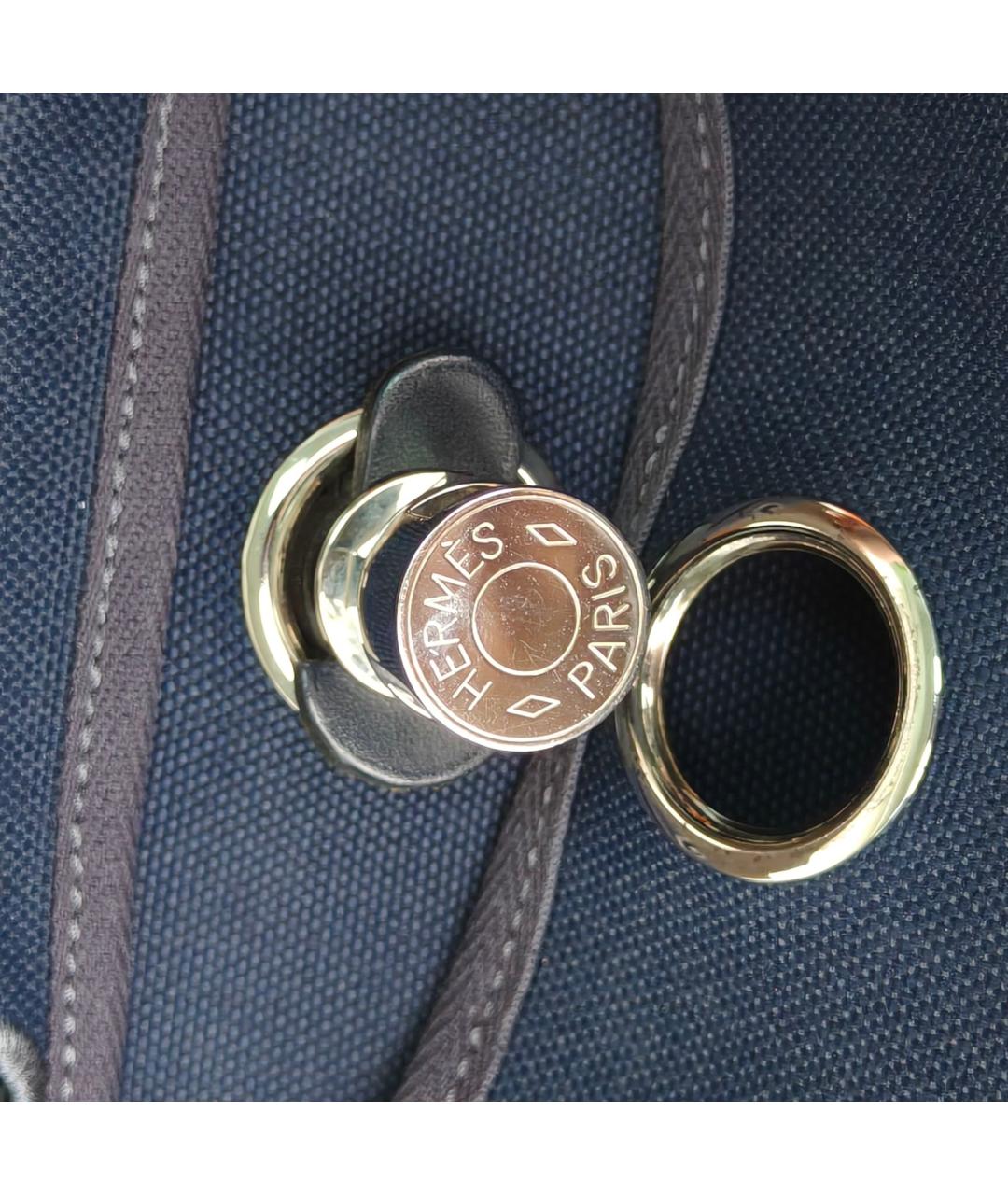 HERMES Синяя сумка с короткими ручками, фото 7