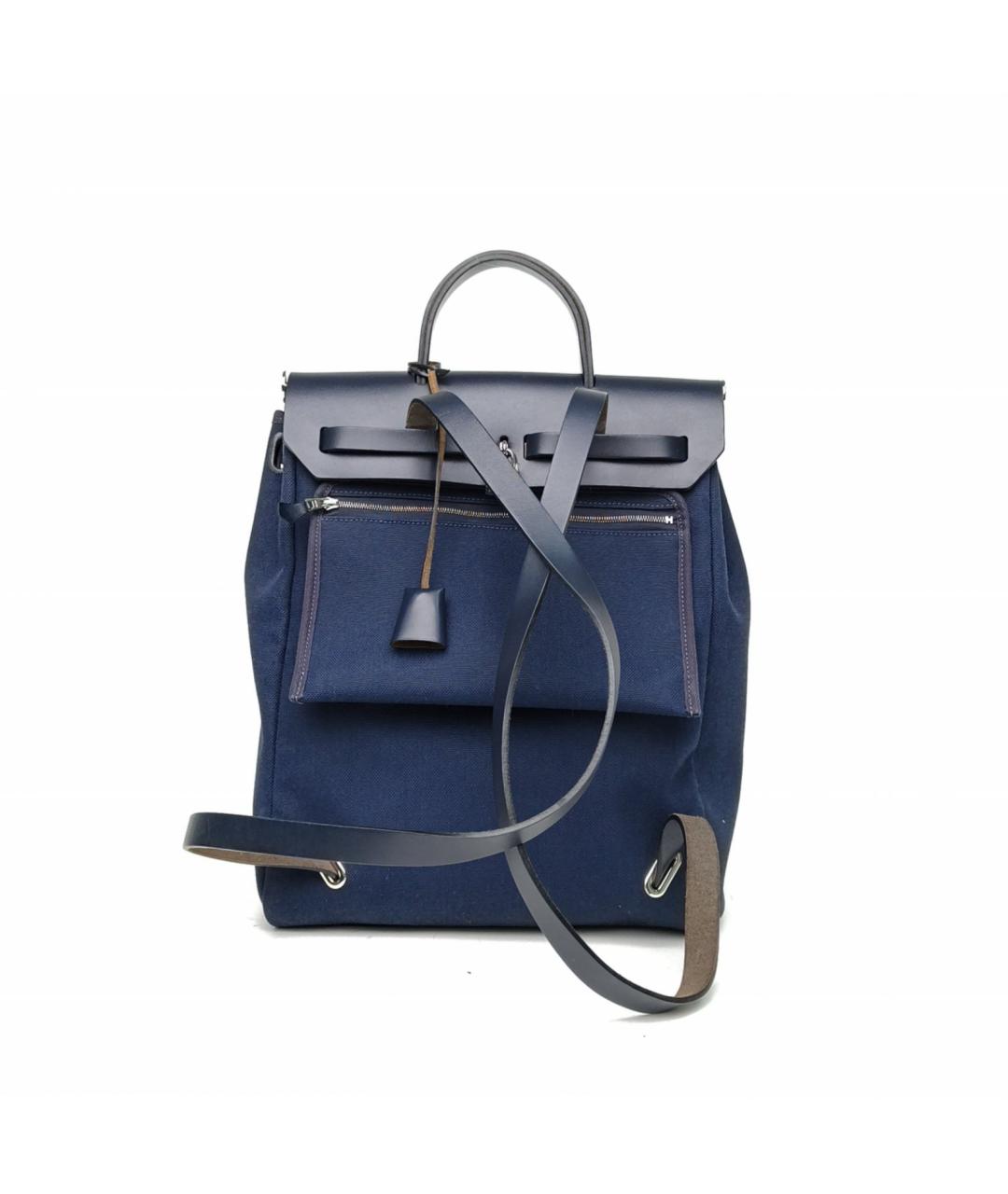 HERMES Синяя сумка с короткими ручками, фото 4