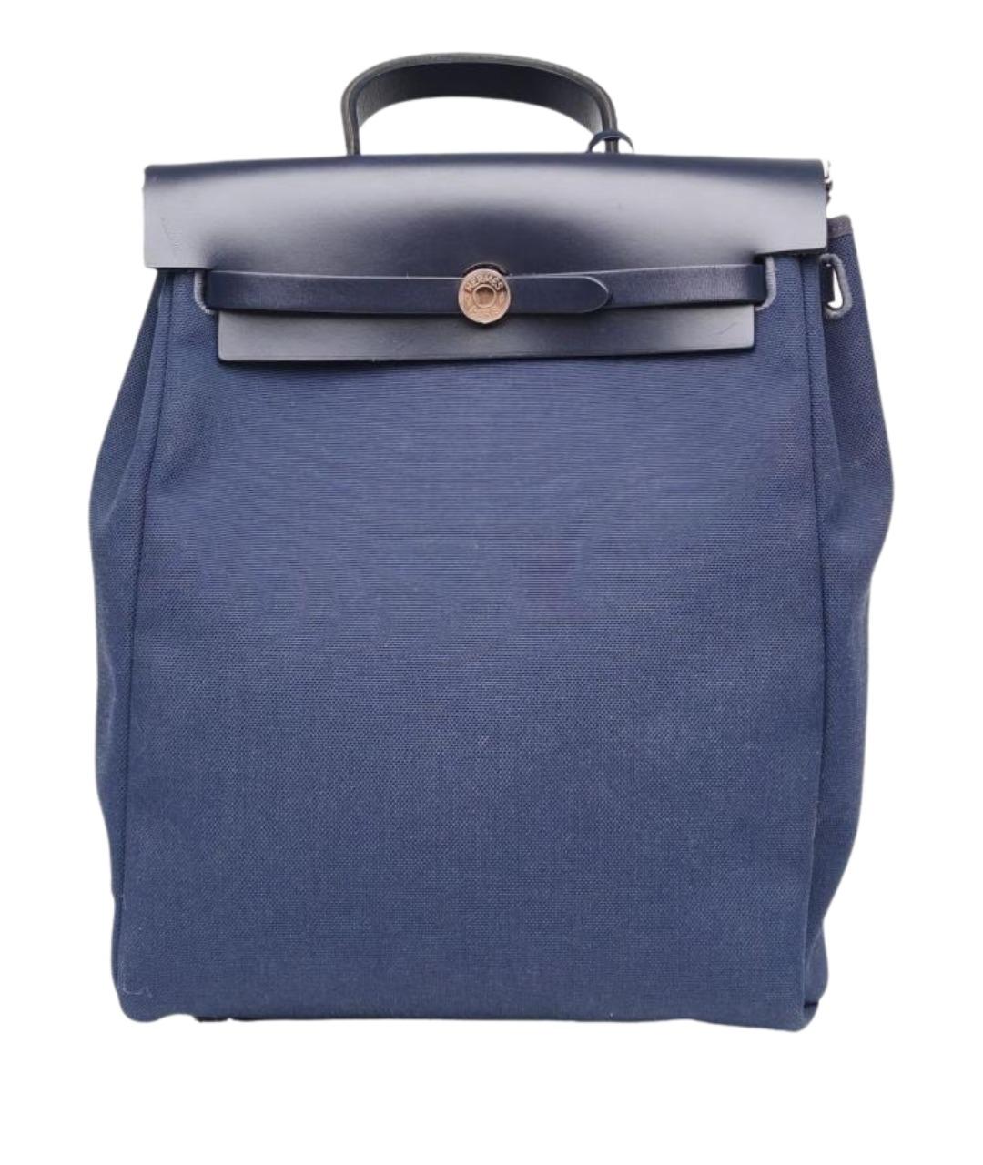 HERMES Синяя сумка с короткими ручками, фото 1