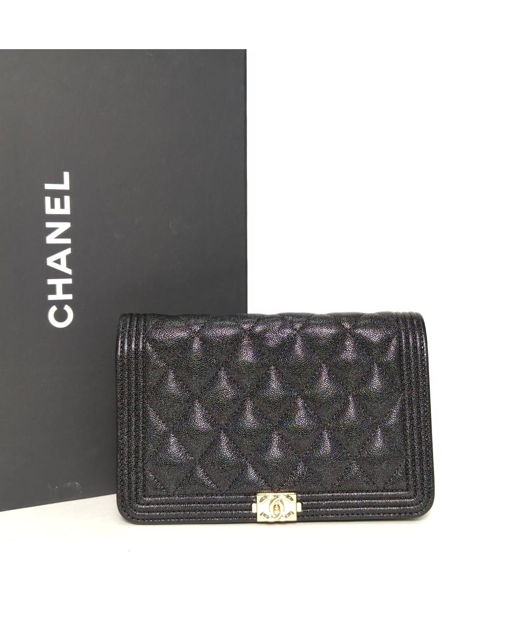 CHANEL Черная кожаная сумка через плечо, фото 8