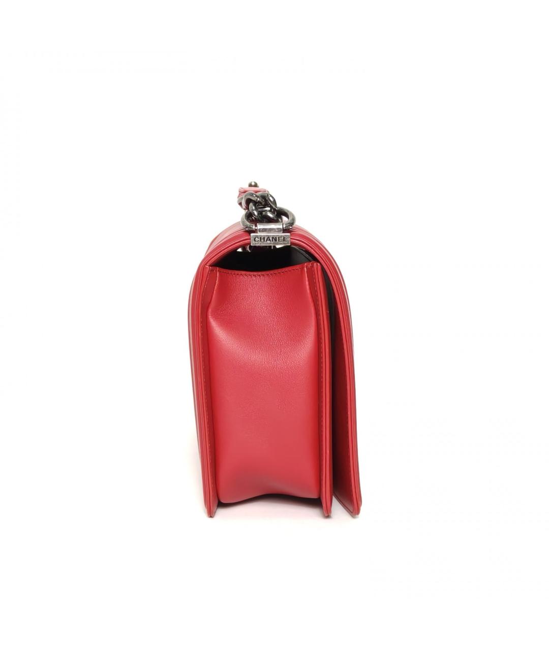 CHANEL Красная кожаная сумка через плечо, фото 5