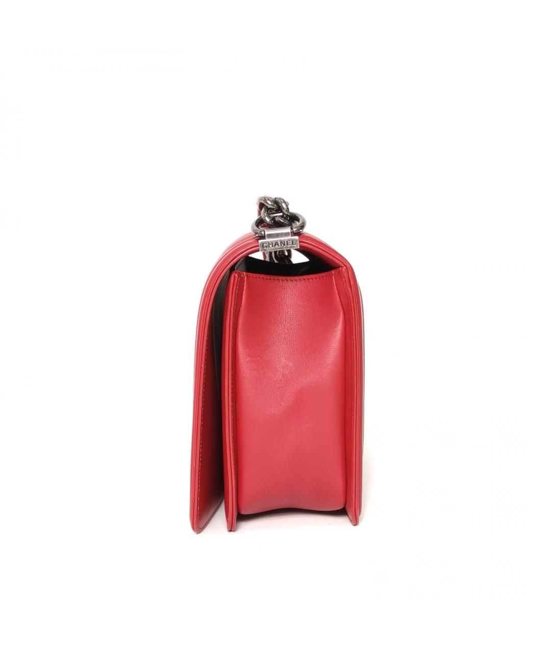 CHANEL Красная кожаная сумка через плечо, фото 3