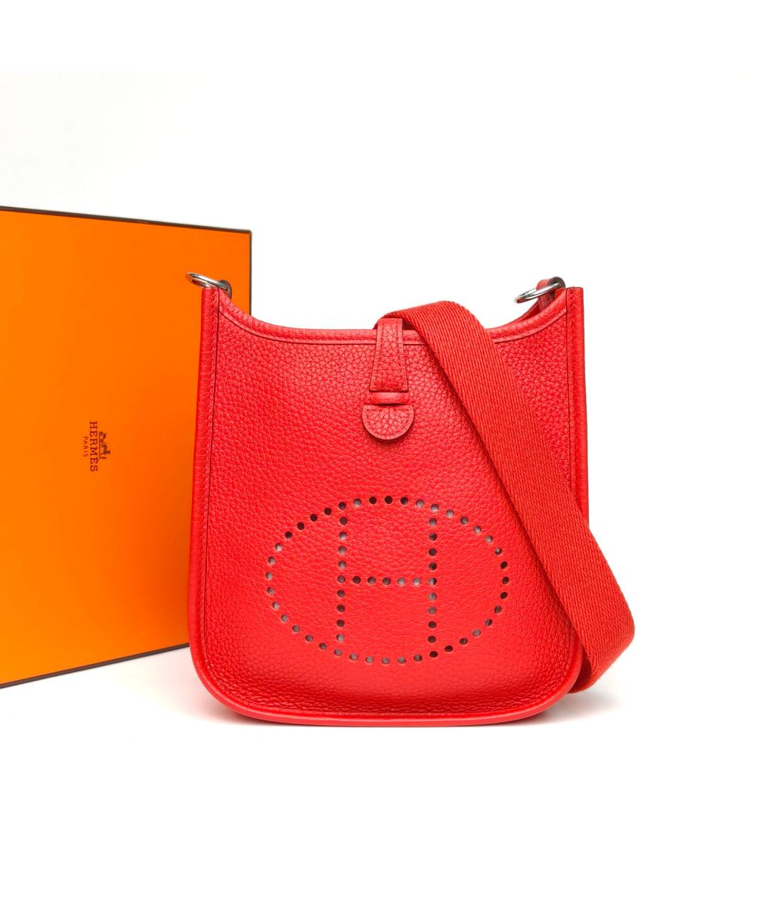 HERMES Красная кожаная сумка через плечо, фото 7