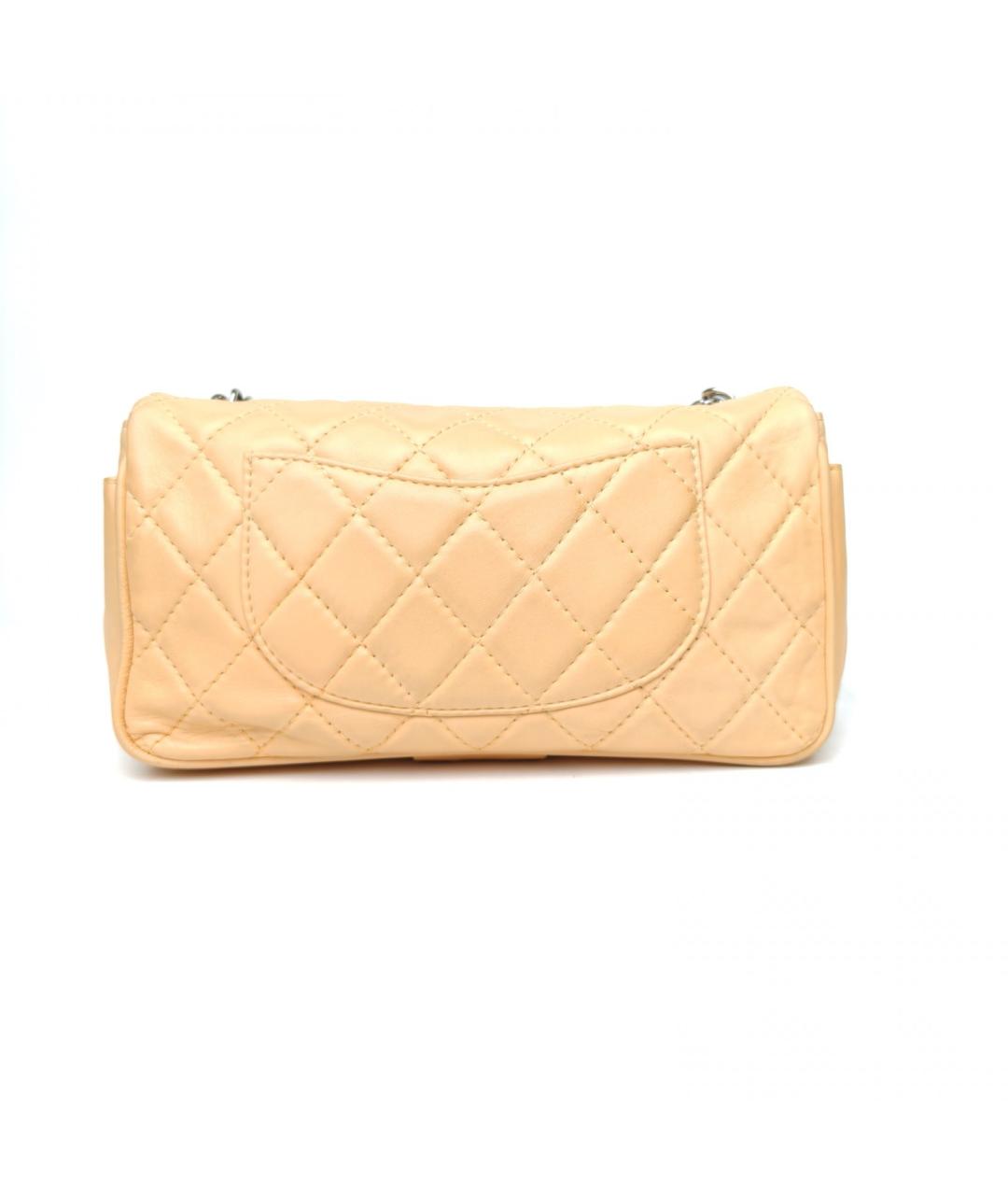 CHANEL Бежевая кожаная сумка через плечо, фото 4