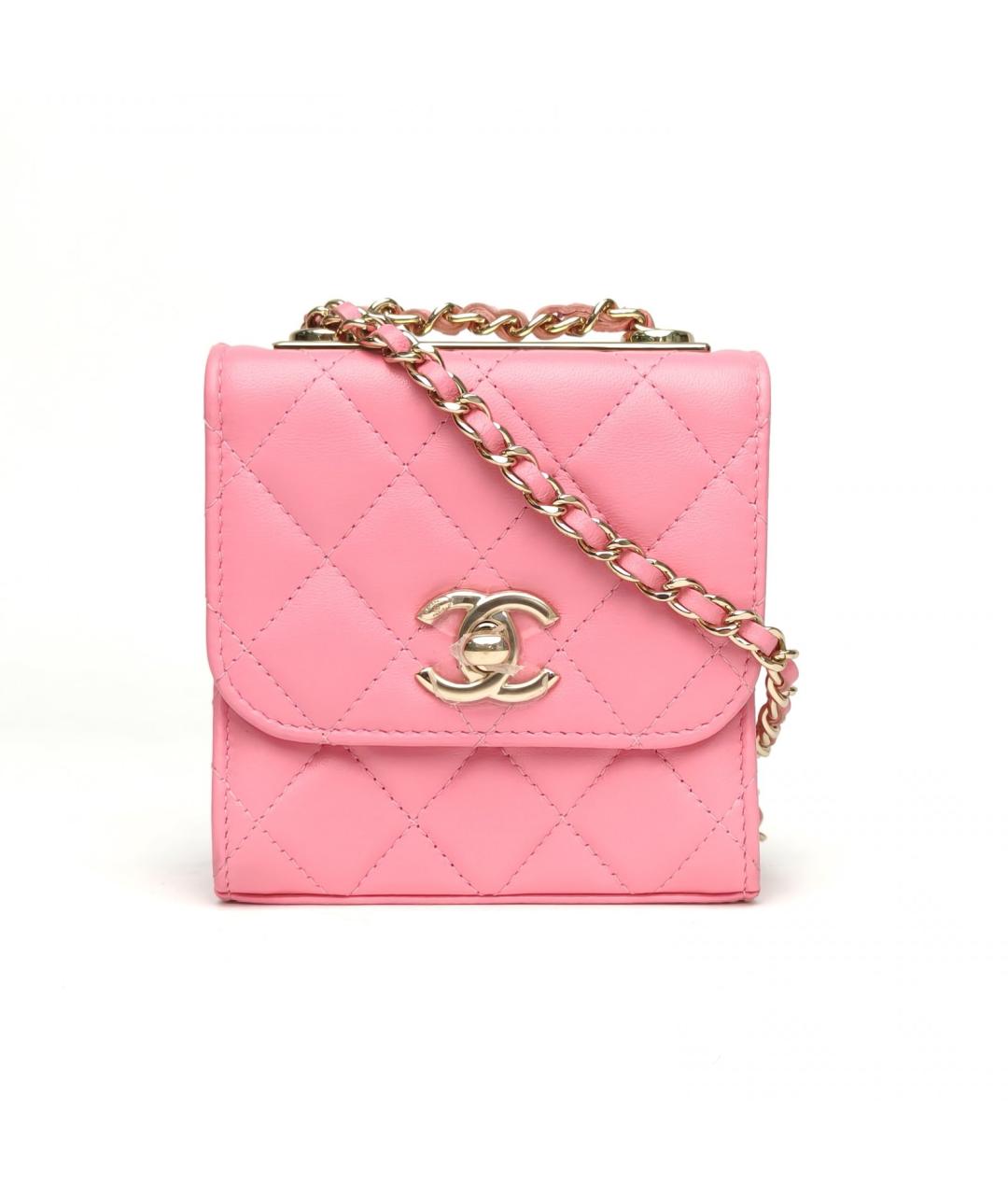 CHANEL Розовая кожаная сумка через плечо, фото 2