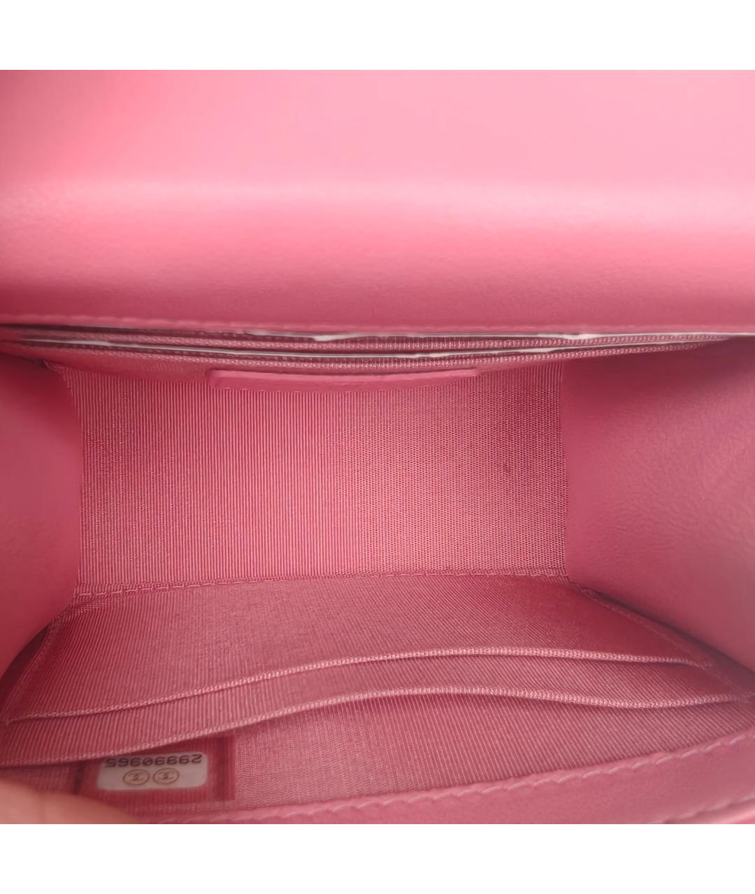 CHANEL Розовая кожаная сумка через плечо, фото 7