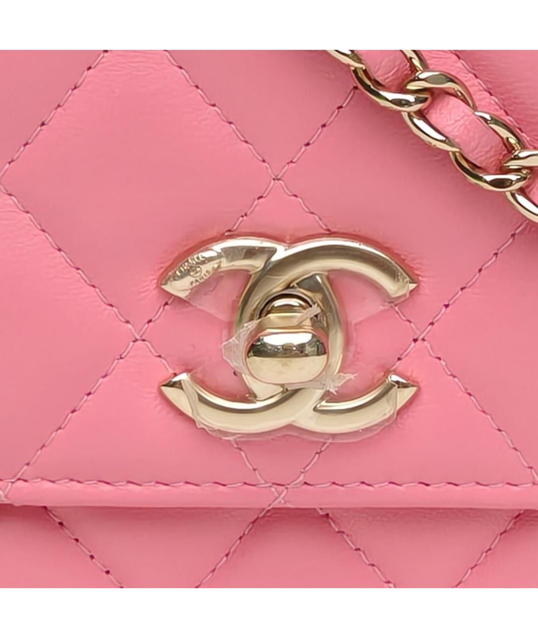 CHANEL Розовая кожаная сумка через плечо, фото 6